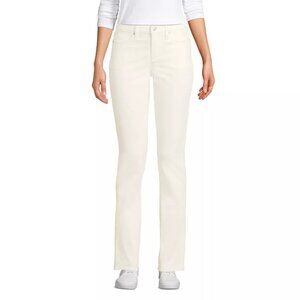 Lands End Women's High Rise Straight Leg Cream Corduroy Pant